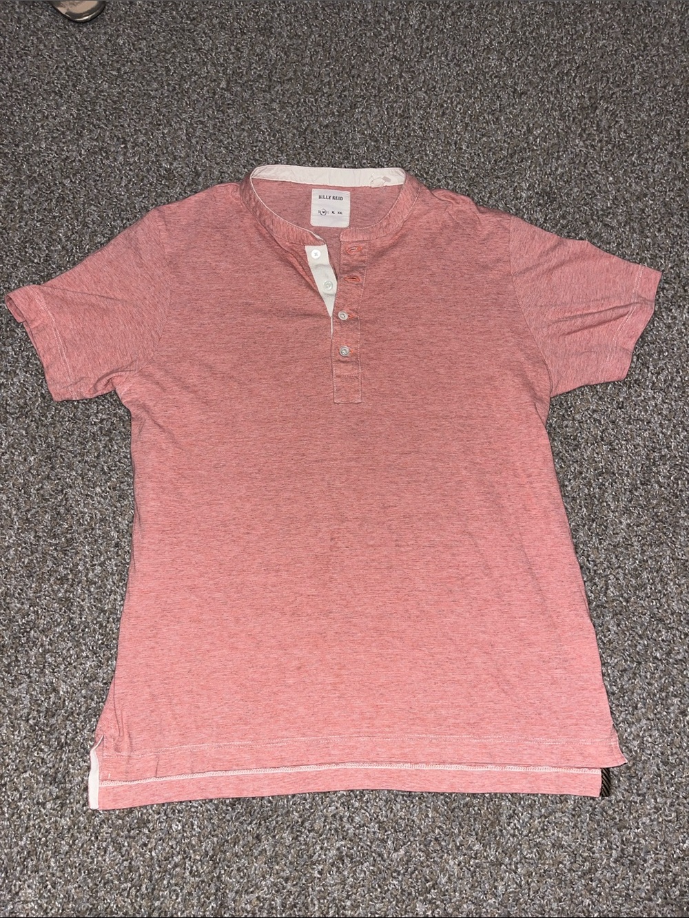 BILLY REID Heather Salmon Short-Sleeve Henley